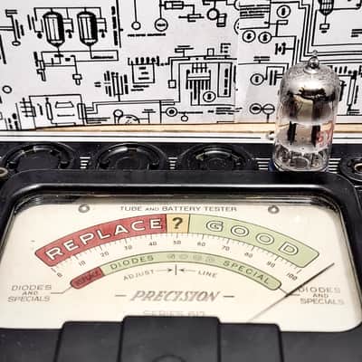 Sylvania 12AT7 Black Plates Halo O-Getter - Tested image 3