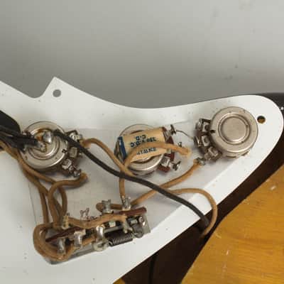 Fender  Stratocaster Solid Body Electric Guitar (1957), ser. #024071, original tweed hard shell case. image 15