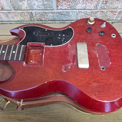 Vintage 1962 Gibson EB-0 Bass Guitar Husk Project w/ Original Softshell Case! image 3