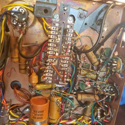 Webcor Small Mono Tube Amp Project 6V6 6E5 12AX7 AlNiCo 4" Speaker Bumblebee Sprague 1955 Copper image 11