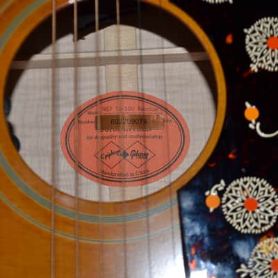 Epiphone Inspired by Gibson 1957 SJ-200 Reissue with Hard Shell Case - Antique Natural image 4