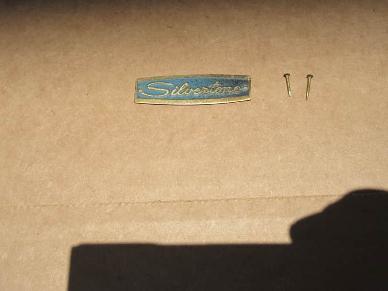 1960s Vintage Silvertone Guitar Headstock Logo w Mounting Pins Japan image 1