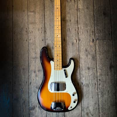 2011 Fender American Vintage '57' Precision Bass in Sunburst finish & case image 2
