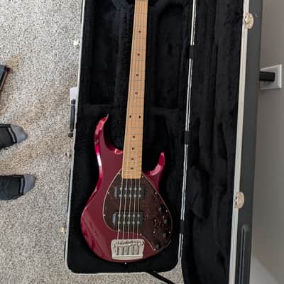 Ernie Ball Music Man StingRay 5 HH with Maple Fretboard 1999 - 2018 - Candy Apple Red image 2