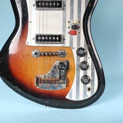 Teisco Del Rey ET-230 Sharkfin Electric Guitar Silvertone K2L Tobacco Burst image 6
