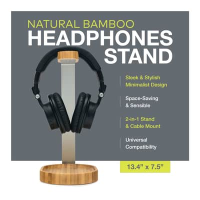 Knox Gear Wooden Headphone Stand (Bamboo Brown) image 15