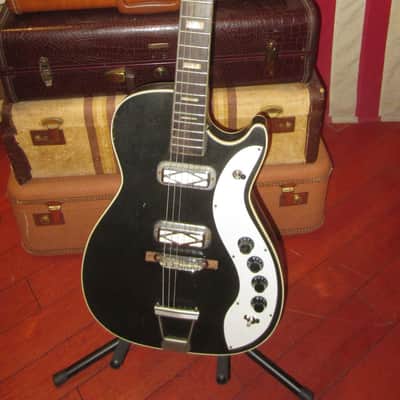 ~1964 Silvertone Model 1423 Jupiter Stratotone Faux Black Sparkle image 2