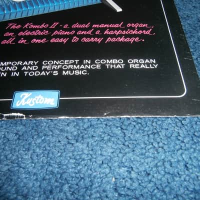 Vintage 1960's Kustom Kombo II Organ / Piano Tuck and Roll Flyer! RARE! image 2