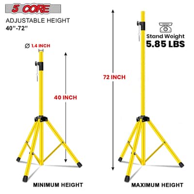 5 Core Speaker Stand Height Adjustable 72" Heavy Duty PA DJ Tripod Studio Monitor Stands image 2