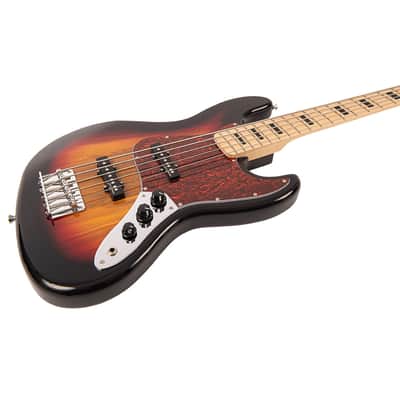 Vintage V495 Coaster Series 5-String Bass Guitar Pack ~ 3 Tone Sunburst image 10