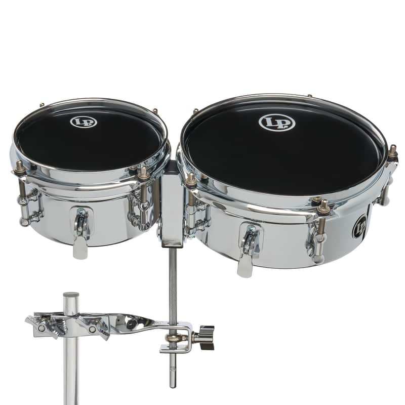 Latin Percussion LP845-K 6" and 8" Mini Snare Timbales with Mount - Steel image 1