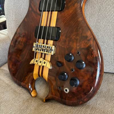 Alembic 20th Anniversary AM 4 string Bass guitar Omega Burl Walnut image 17