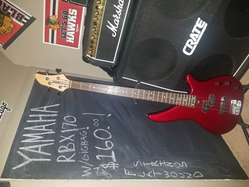 Yamaha RBX170 4-String Bass Guitar Metallic Red image 1