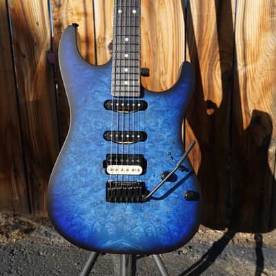 Schecter CUSTOM SHOP USA Sunset Custom-II - Ocean Blue Burst Satin 6-String w/ Case image 14