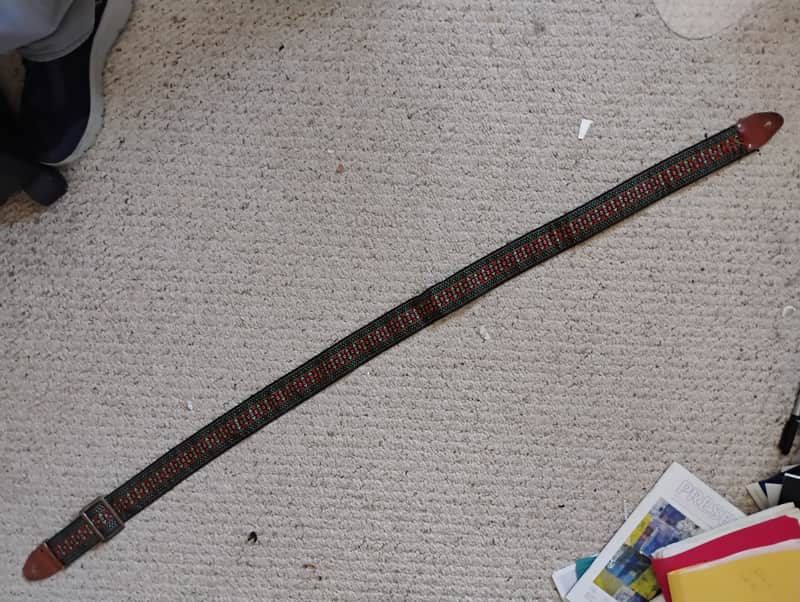 1960s Vintage Ace Style Guitar Strap Woven, Metal buckle, rivets. Collectible Hendrix 1960s image 1