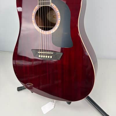 (Mint) Washburn WD100DLTWRK Wine Red 6 string Dreadnought Mahogany Acoustic Guitar image 2