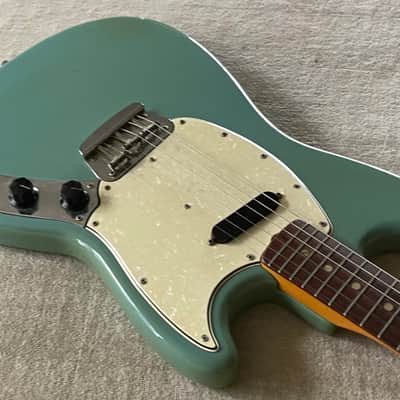 1966 USA Fender Musicmaster II Daphne Blue ES Stamped + OHSC Silver Case Beauty image 6