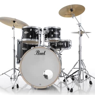 Export 5 Piece Shell Pack 22/16/12/10/14 Jet Black with Hardware (Cymbals Sold Separately) image 6