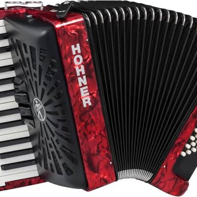 Hohner Bravo II 48 Chromatic Piano Key Accordion - Red (BR48RED) image 1