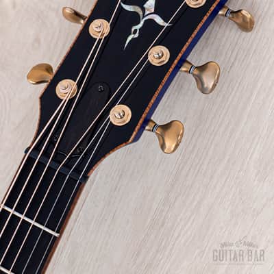 2023 Taylor Custom Grand Auditorium Acoustic Electric Guitar Trans Blue w/ Lutz Spruce + Quilted Maple image 4
