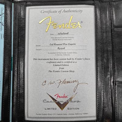 Fender Custom Shop 2019 Ltd Roasted Pine Double Esquire Relic, Aged Black with Tweed Custom Shop Hard Case image 14