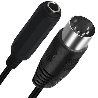 2Pack 6.35mm Female 1/4" TRS to DIN 5 Pin MIDI Cable Adapter for Speaker, Amplifier, Mixer to MIDI Keyboard, Synthesizer and Guitar Connection 30cm image 2