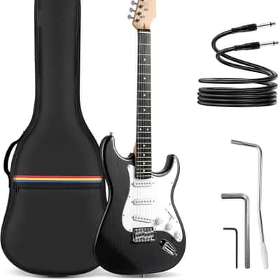 Electric Guitar for Beginner 39”: Solid Body Electric Guitars with SSS Pickups Beginner Guitar Kit with Gig Bag Audio Cable image 1