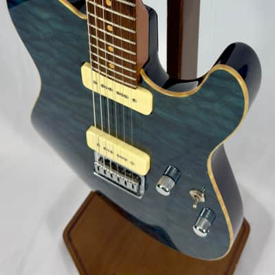 Tom Anderson Guitarworks Hollow Cobra 2000 - Deep Ocean Blue W/ Binding image 8