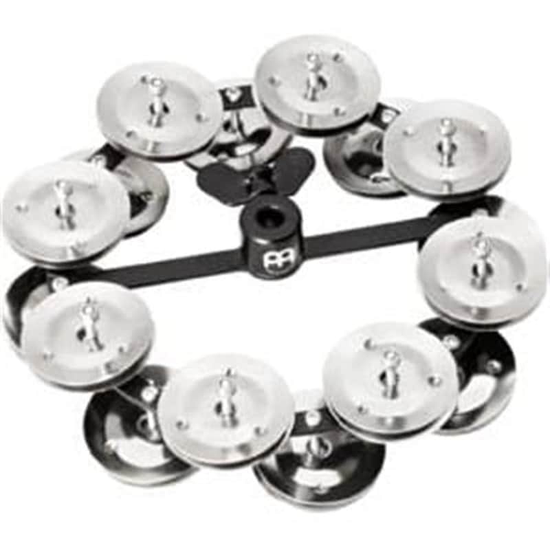 Meinl Headliner Hi Hat Tambourine 5 Steel Jingles 2 Row Black image 1