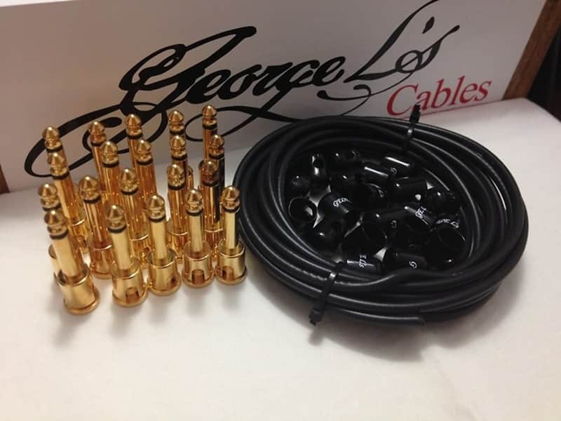 George L's 155 Pedalboard Effects Cable Kit XL .155 Black / GOLD - 20/20/20 image 1