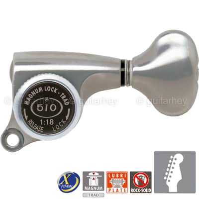 NEW Gotoh SGS510Z-S5 MGT 6 in line Locking Tuners Set 18:1 - ANTIQUE X-NICKEL