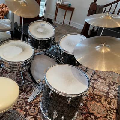 Vintage 1972 Ludwig Hollywood Drum Set Factory Complete Time Capsule Black Pearl Zildjan -See Video! image 5