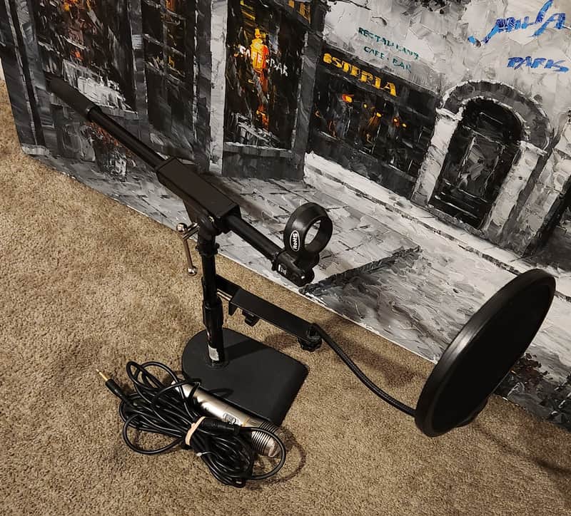 Proline Proline MS112 Desktop Boom Mic Stand with pop filter 2000 - Black image 1