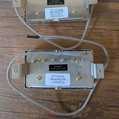 2013 Gibson 57 Classic and 57+ Plus Humbucker Pickup Set Chrome Unused image 4