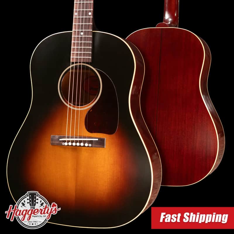 Gibson Custom Shop 1942 Banner J-45 Acoustic Guitar - Vintage Sunburst with Hardshell Case image 1