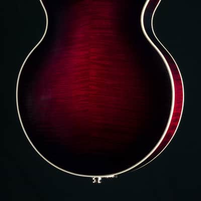Hinde Jazz Model Adirondack Spruce and Flamed Maple Merlot Burst Mandolin with Pickup image 16