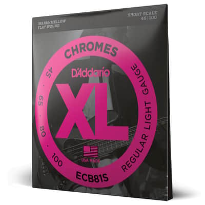 D'Addario ECB81S Chromes Bass Guitar Strings, Light, 45-100, Short Scale image 2