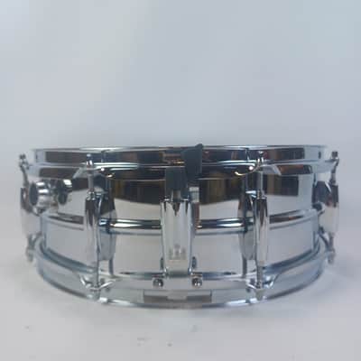 Ludwig Steel Rocker 8Lug Snare Drum 80s 5x14"Vintage Chrome Black/White #A404231 image 3