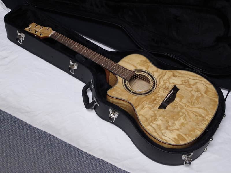 DEAN Exotica Quilt Ash LEFTY acoustic electric GUITAR new w/ CASE - EQA image 1