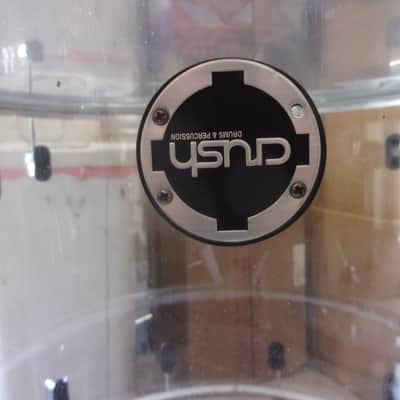Crush Clear Acrylic 22" x 18" Bass Drum with spider web stress cracks at lugs image 3