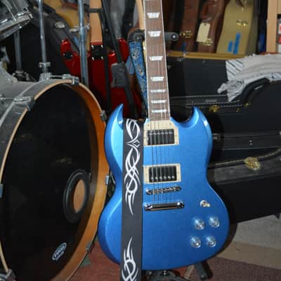 Epiphone SG Muse Guitar in Radio Blue Metallic w/Black Dunlop Straplocks & HSC image 3