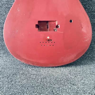 Red Basswood Double Cutaway Guitar Body, String Thru Bridge image 4