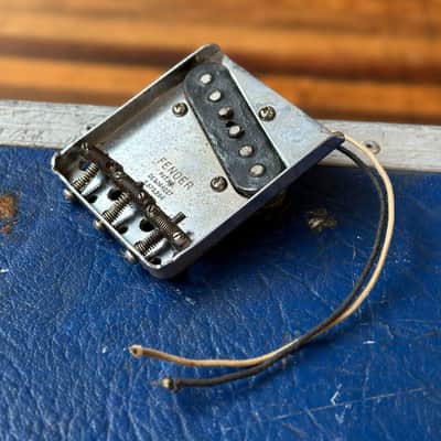 1960s Fender Telecaster Bridge Pickup & Bridge Plate - Pat No DES.164227 2,573,254 w/ Original Saddles - Top Loader & String Thru image 1