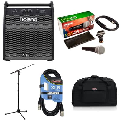 Roland PM-200 180-watt 1x12" - Mic Stand - XLR Cable - PG48 Mic - Gator Tote12 Bag image 1
