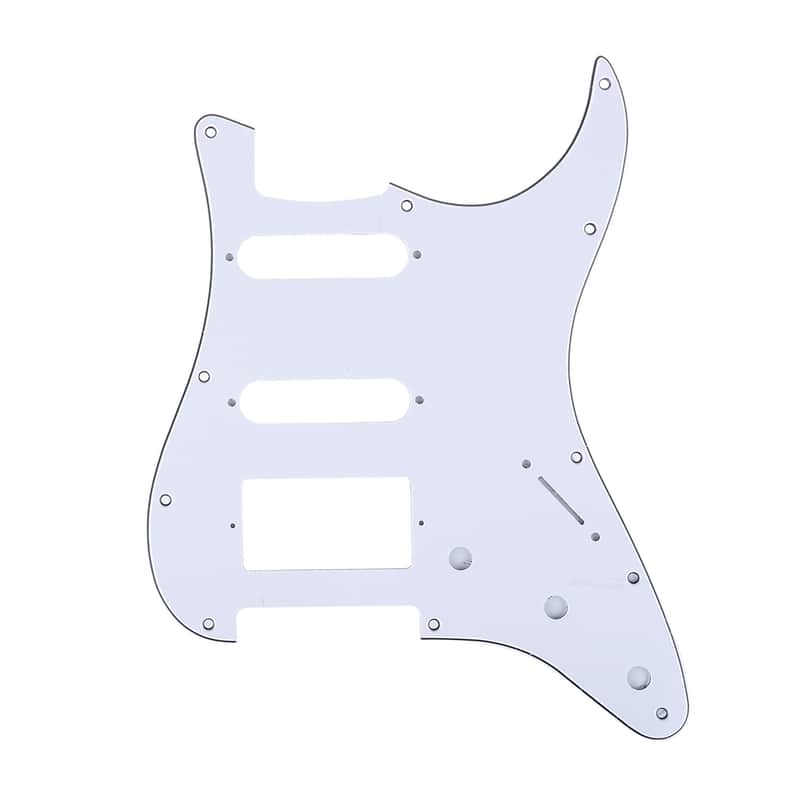 Brio 11-Hole Modern Style Strat HSS Pickguard for American Strat White 3 Ply image 1