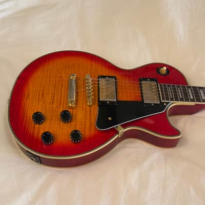 Vintage 2001 Epiphone (Gibson) Les Paul Custom Plus - Heritage Cherry Sunburst - Flame Top - Made in Korea (MIK) - Free Pro Setup image 2