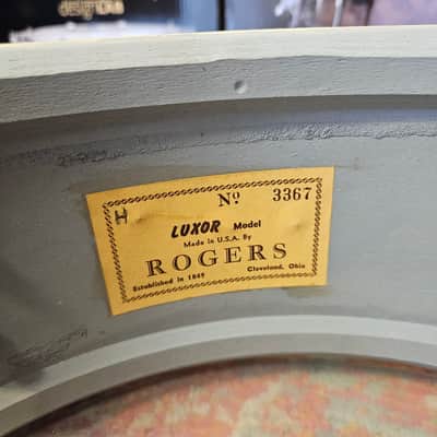 Rogers 14x5" Luxor Blue/Silver Duco Snare - Cleveland Tag image 15