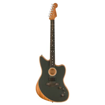 Used Fender American Acoustasonic Jazzmaster - Tungsten w/ Ebony FB image 2