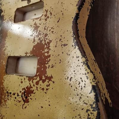 #202624 :: Baldman's Strat / Charvel P90 modern body in Heavy Relic Dirty Olympic White over Sunburst image 7