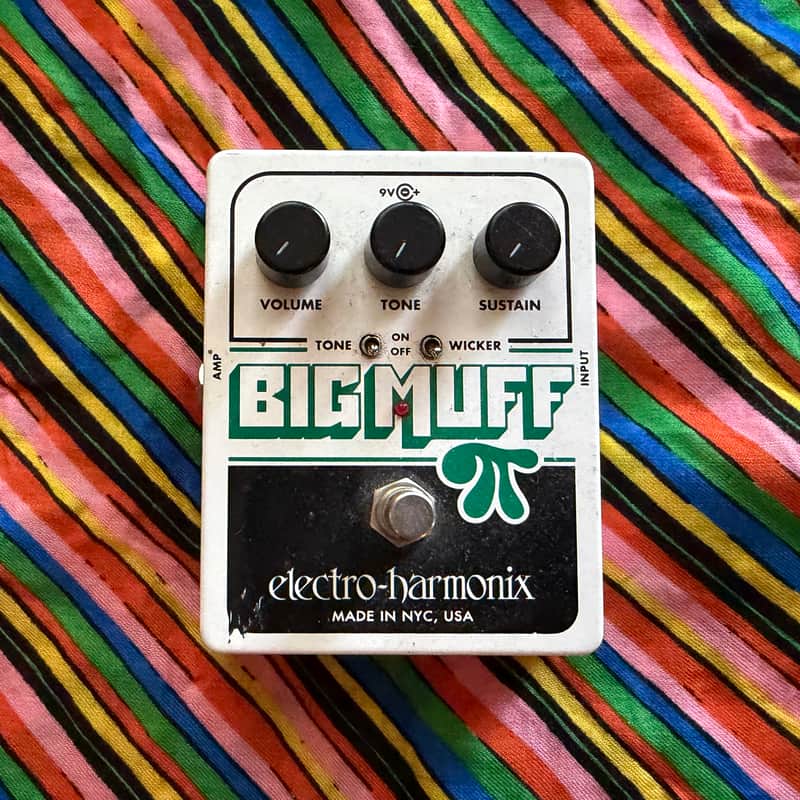 Electro-Harmonix Big Muff Pi with Tone Wicker Distortion / Sustainer 2008 - Present - White / Black / Green image 1